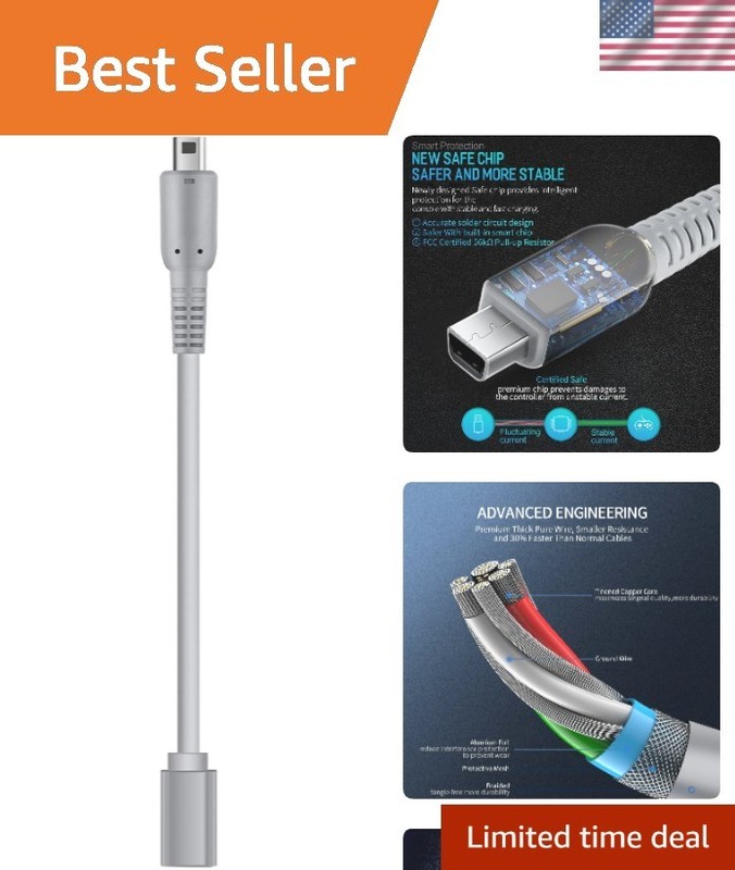 USB Type-C Charging Cable for 3DS/2DS Series – Reliable Fast Charge, 5 Inches