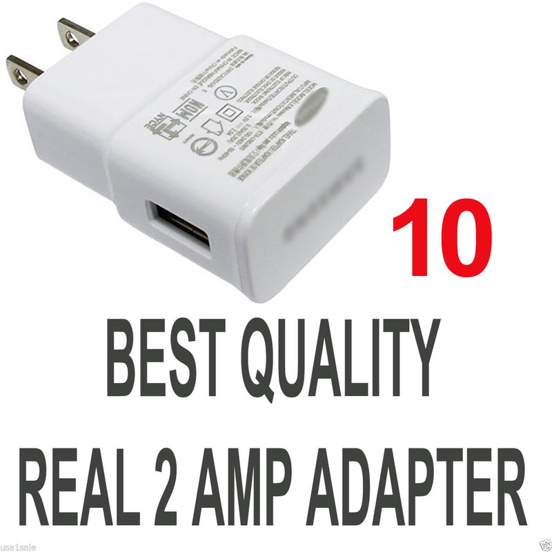 LOT 10 x 2A AC Wall Power Charger Adapter for Samsung Galaxy S5 S4 S3 S2 Note II