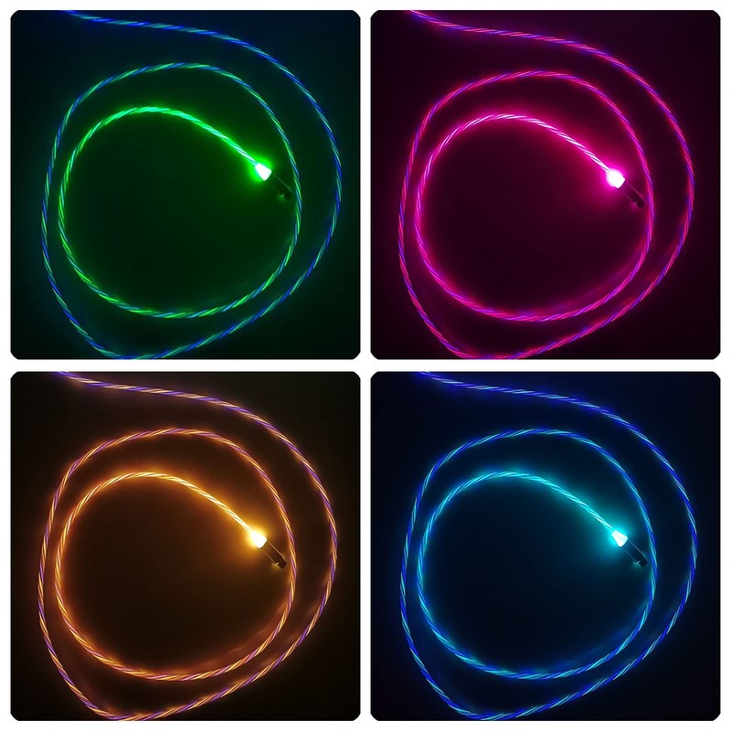6.6ft/2m USB Cable 3A Light Up Charging Cord 7 Colors RGB Gradual Changing Sh... gallery