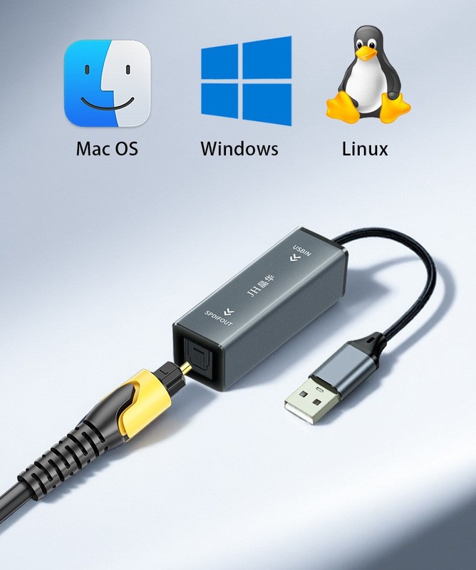 Cubilux USB A to TOSLINK Optical Fiber Audio Adapter USB to SPDIF Original GH AU gallery