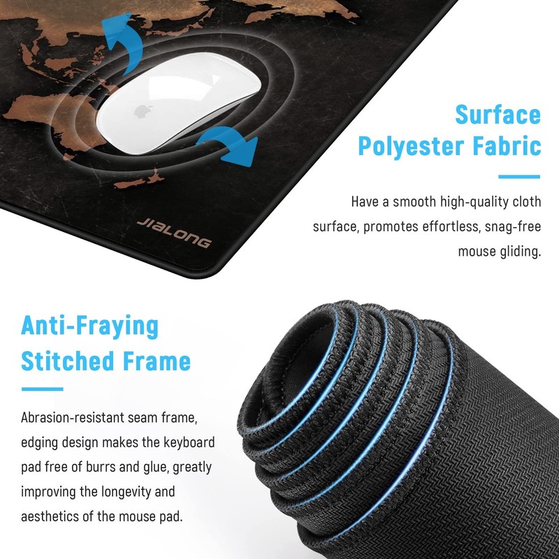 JIALONG Large Gaming Mouse Pad, XXL Desk Mousepad with Stitched Edges, Non-Sl... gallery