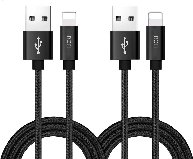 2Pack 2FT Black Nylon Braided Fast Charging USB Cord Cable for Iphone X 8 7 6 5 gallery