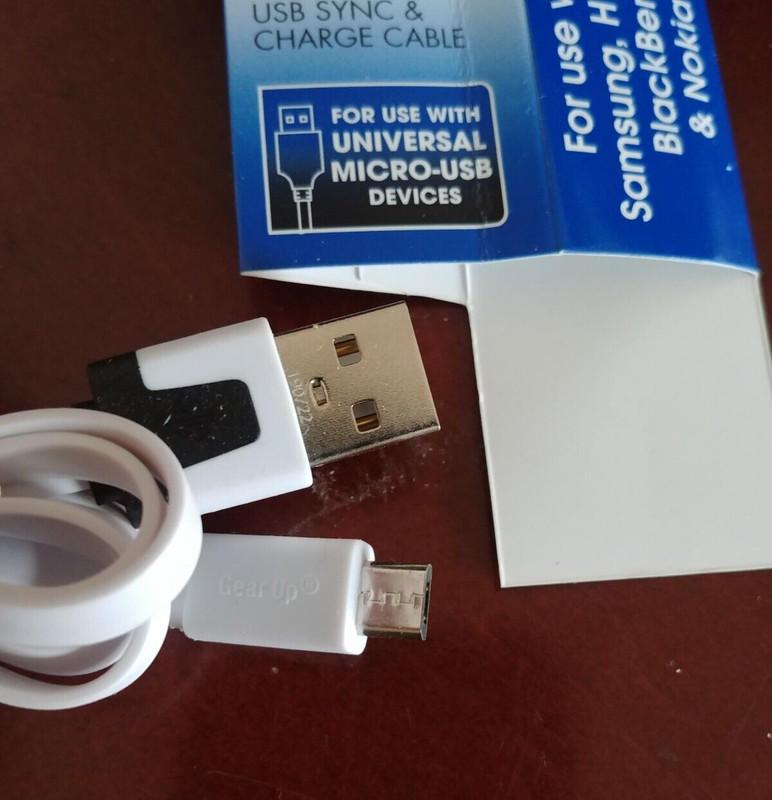 GEAR UP USB Sync & Charge Cable Data 4 Cell Phone Android Samsung Micro Devices gallery