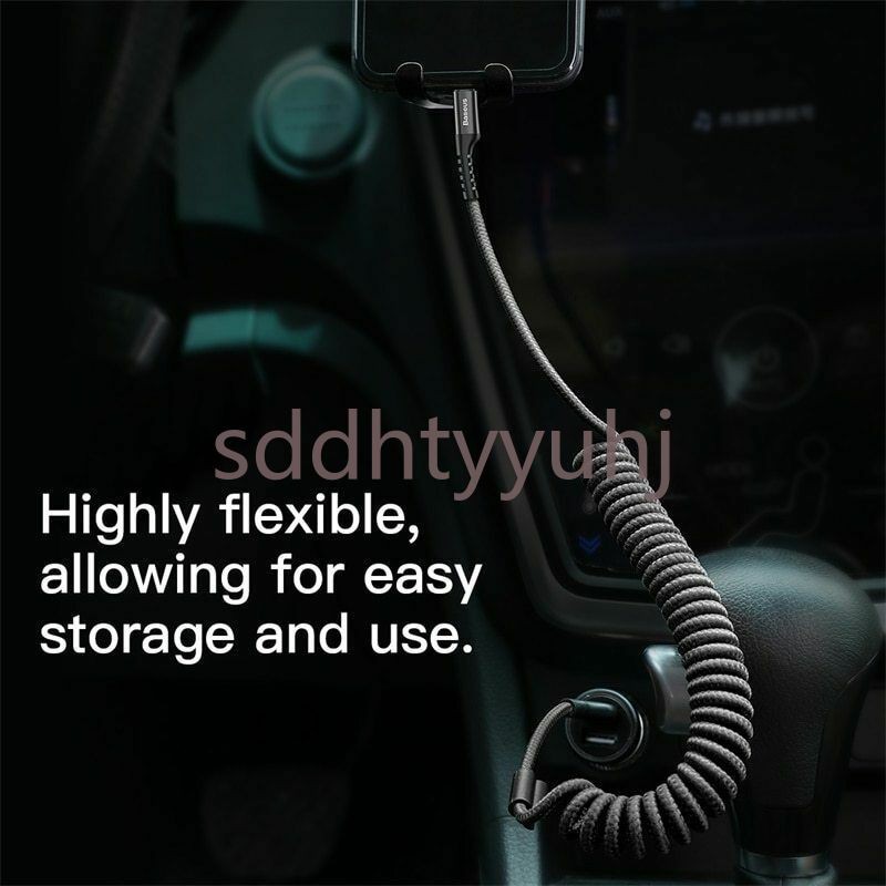 Baseus Coiled Elastic USB Data Charging Cable For iPhone14 13 12 11 Pro Xs X 8 7 gallery