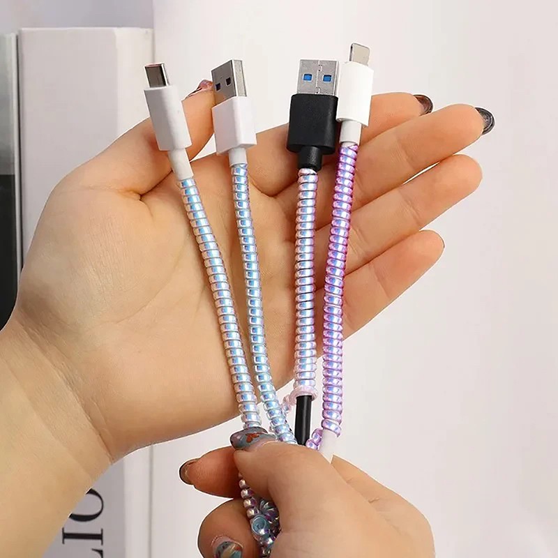 1.6m Spiral Charger Cable Cord Protector Anti-break Spring Protection Rope gallery