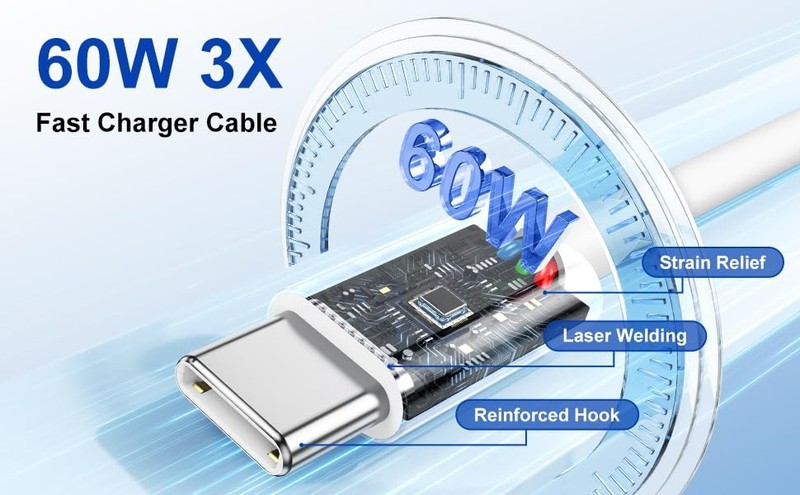 3Pack USB to USB Cable 6Ft for Apple iPhone 17 16 15/Max Charger Cord,60W 3.1... gallery