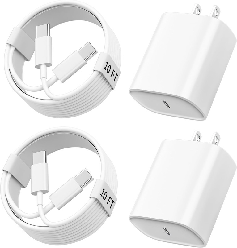 iPhone 17 16 15 Charger Fast Charging, 10 FT Long USB C Charger Cord with 20W Ty