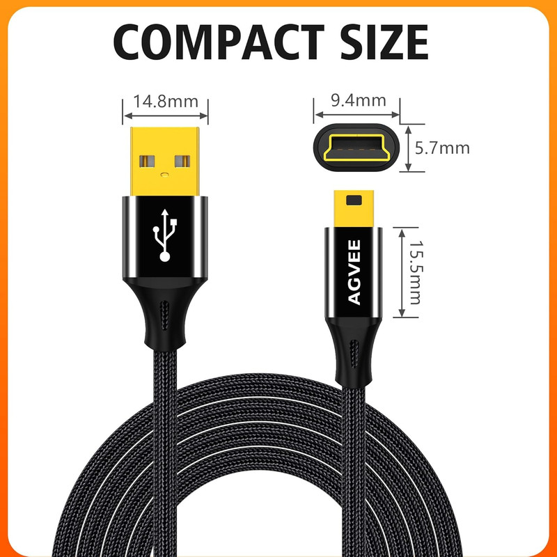 2 Pack 6.6Ft Mini USB Cable Replacement Charger Charging Cable Cord for Leapfrog gallery