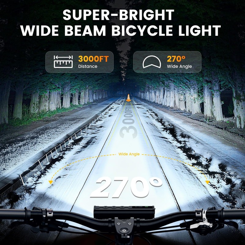 VASTFIRE 17 LED Bike Lights, Super Bright Bicycle Light for Night Riding, USB... gallery
