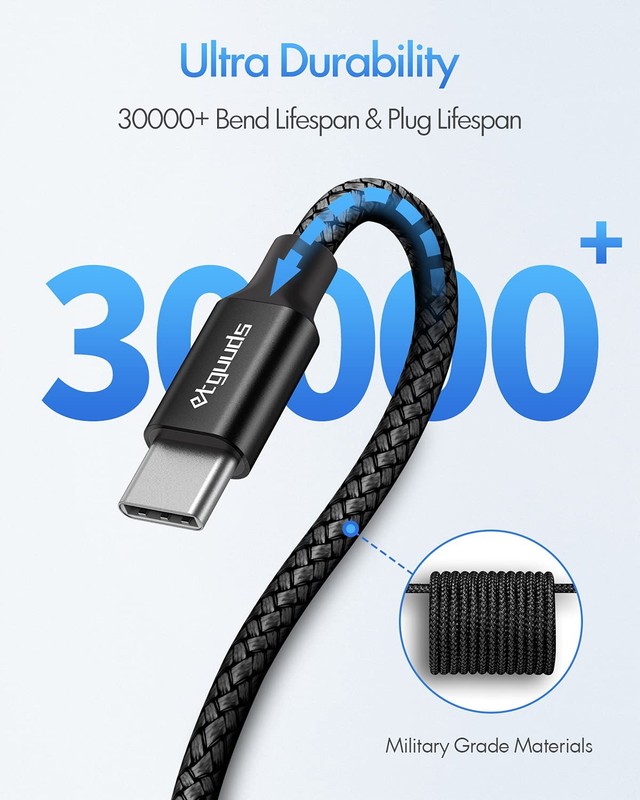 Extra Long USB-C to USB-C Cable - 16ft/5m PD 60W Fast Charge, Durable Double ... gallery