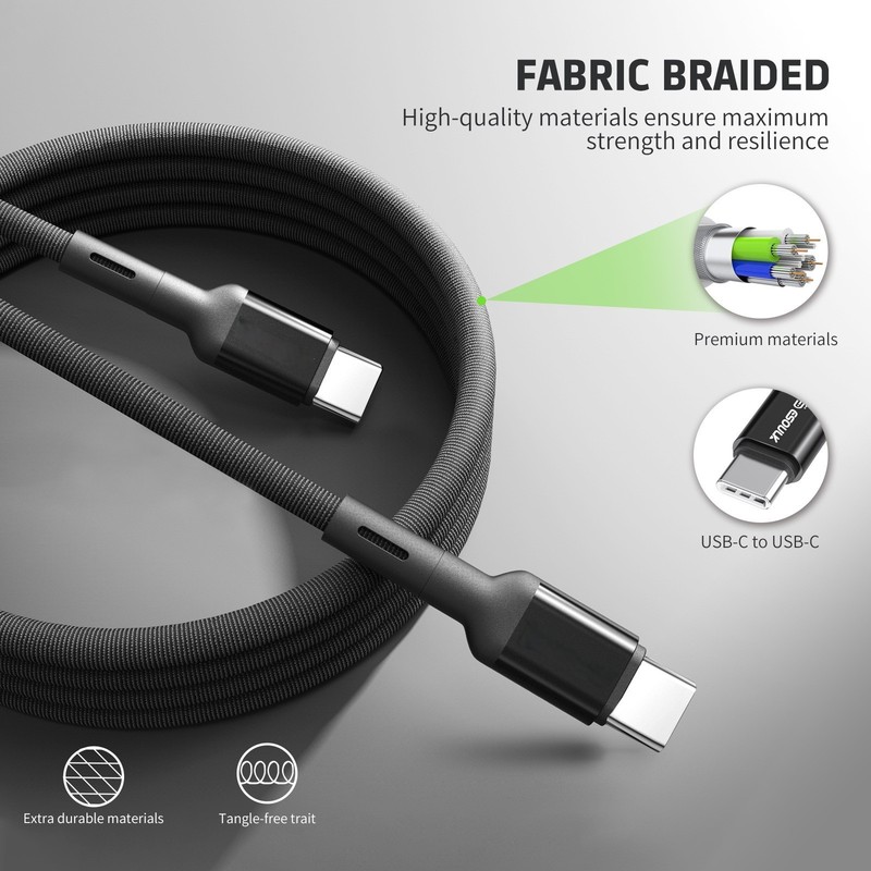 For Orbic Myra 5G 2X 4FT USB C to C FABRIC Charging Cable gallery