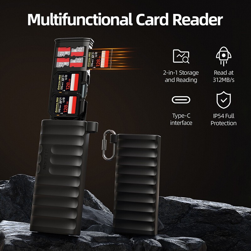 Multi-functional Card Reader Portable SD TF Card Organizer Flash Transfer Card
