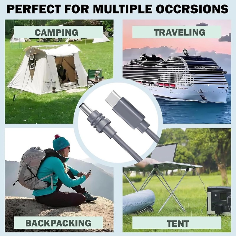 Durable Waterproof Starlink Mini Power Cable - 9.8Ft USB-C to DC, 65W Compatible gallery