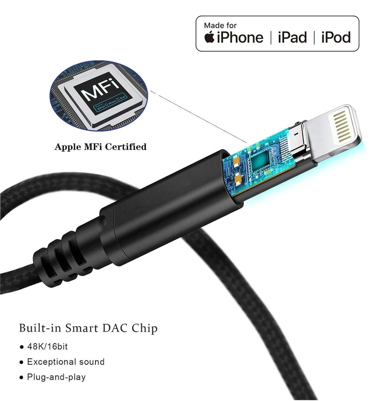 For iPhone 7 8 X XR 11 12 13 Pro 8 Pin to 3.5mm AUX Audio Car Adapter Cord Lot gallery