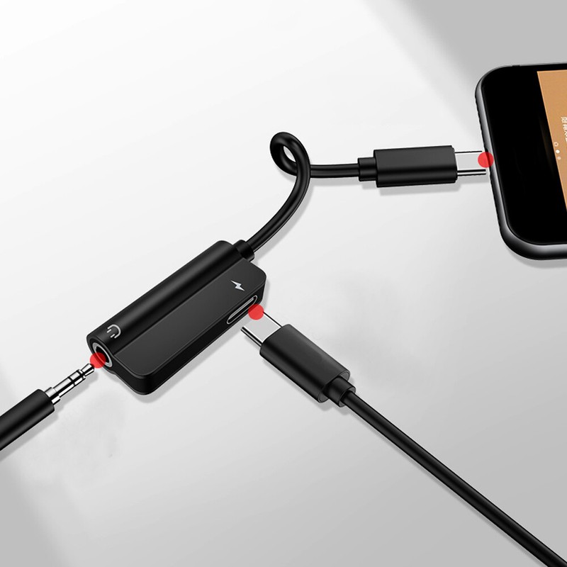 2 in 1 Type-C To 3.5mm Audio Aux Headphone Jack Cable Adapter Charger Cable Lot gallery