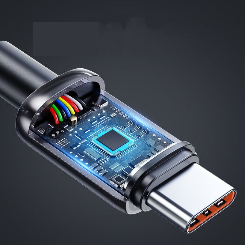 120W USB A to TypC Cable 10/6A Fast Charger Braided 0,25m for Android Short Lead gallery