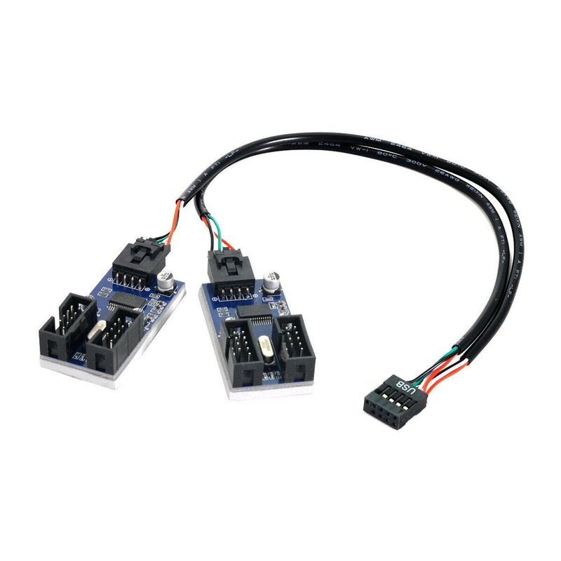 4 Female Extension Cable to 9pin USB 2.0 Header Splitter HUB Connector Adapter gallery
