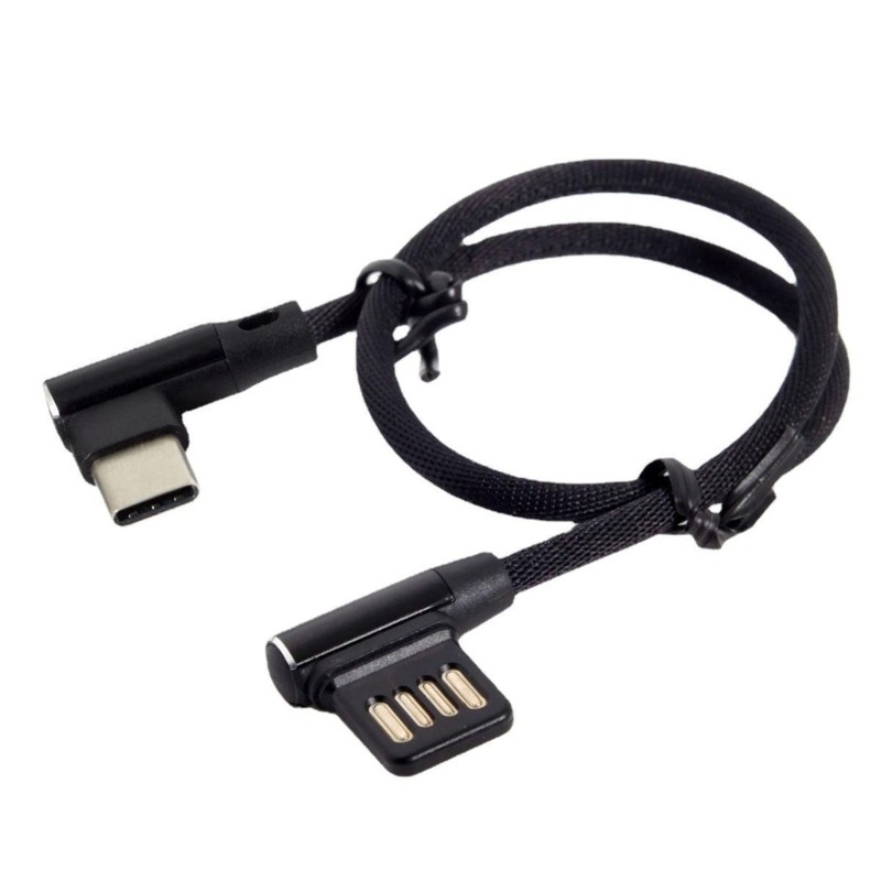 Nylon USB Type C Double Angled Charger Cord Wire Support Fast Data Transfer