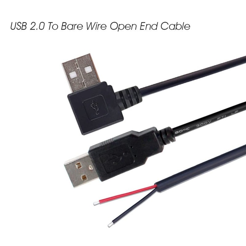 4pcs USB 2.0 To Bare Wire Open End Cable 12inch 5V 2.1A 2 cores Power Pigtail... gallery