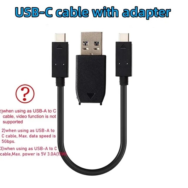 USB 3.1 Gen.2 10G Short Hybrid 2-in-1 USB C Cable USB-C Cable with USB-A Adapter gallery