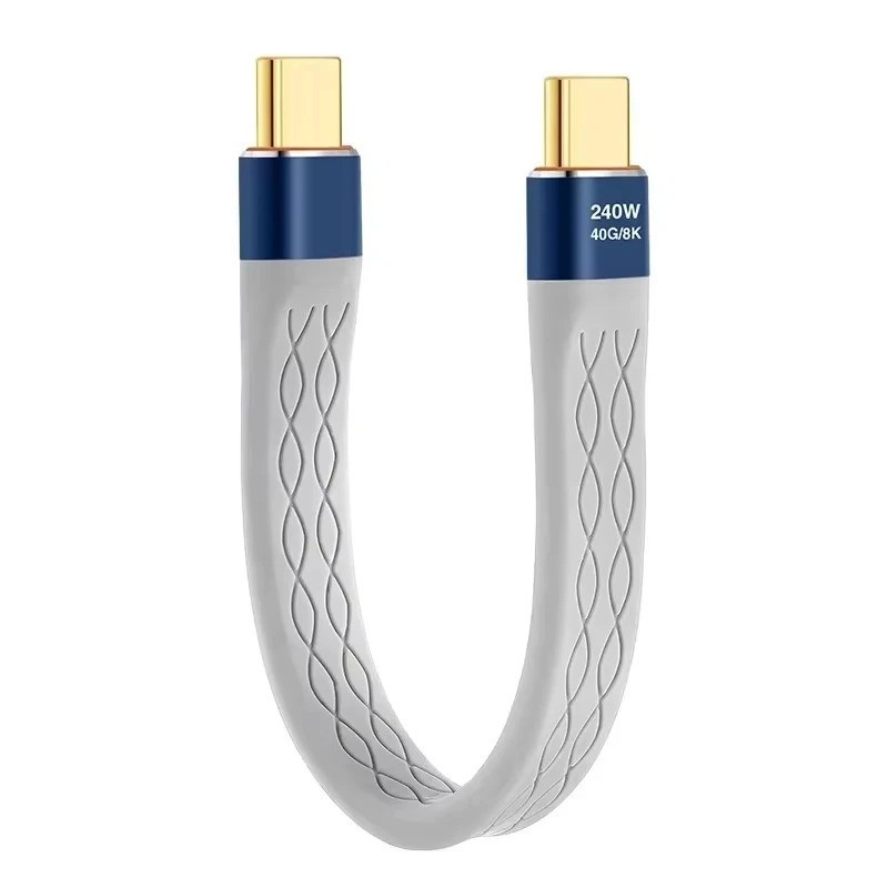 USB-C to USB-C 240W Short Cable 40Gbps Fast Charge 8K Flat Slim FPC Cord gallery