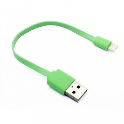 iPHONE iPAD iPOD – SHORT USB CABLE FAST CHARGE POWER CORD SYNC WIRE GREEN FLAT