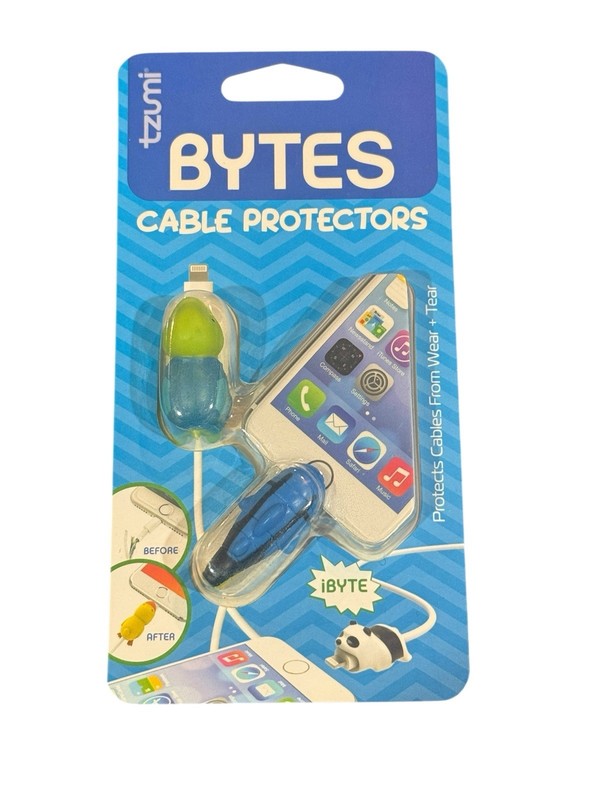 2 Tzumi Bytes Cable Protectors iByte Animal Charger Cover NEW gallery