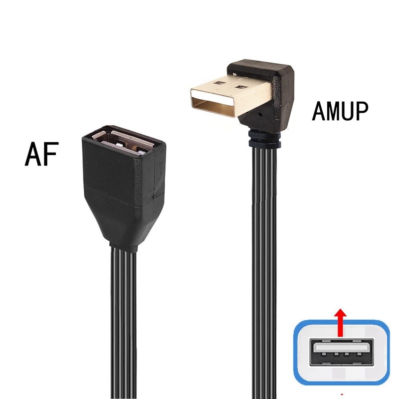 90 Degree USB Extension Cable Male To Female Data Cord 30cm 12 Inch gallery