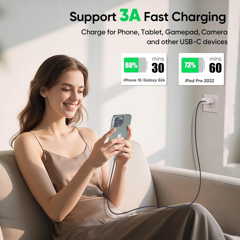 High-Speed USB A to C 3ft Cable - 10Gbps Transfer & Fast Charge for Devices gallery