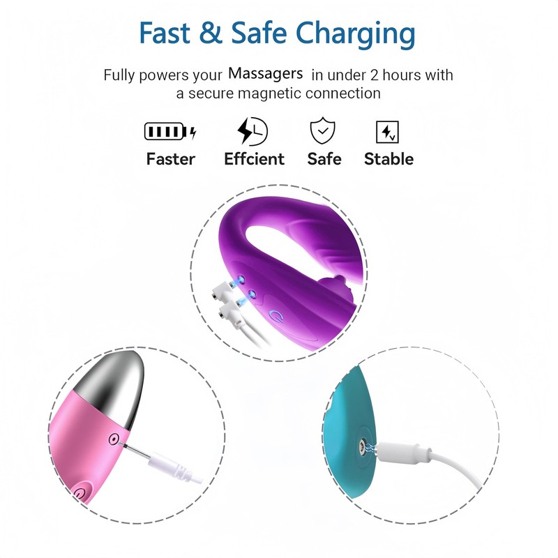 3 Pack-Universal Replacement Magnetic Charging Cable for Massagers, 82cm USB-... gallery