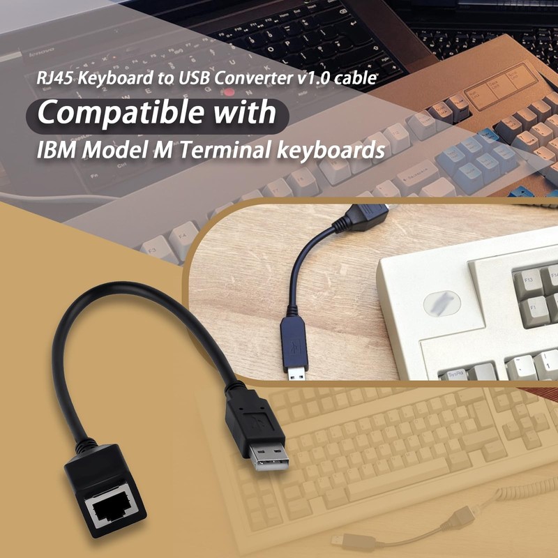 RJ45 Keyboard To USB Converter v1.0 Cable IBM Model M Terminal Keyboards gallery