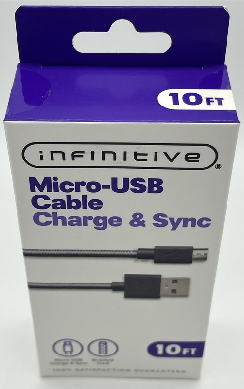 Micro-USB Braided Charge & Sync Cable 10' Samsung Android & USB-A gallery