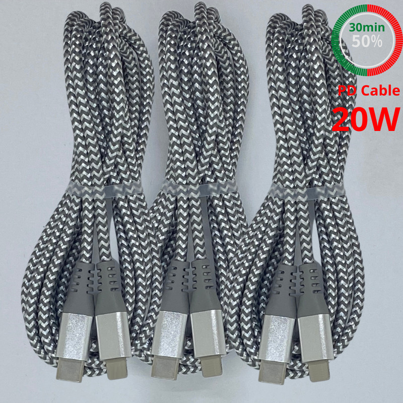 20W PD Fast Charger USB-C To iPhone Cable 6Ft 10Ft For iPhone 13 12 11 Pro iPad