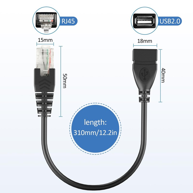 2 Pcs USB to RJ45 8p4c Ethernet Converter Gigabit Ethernet Extension Cable 11... gallery