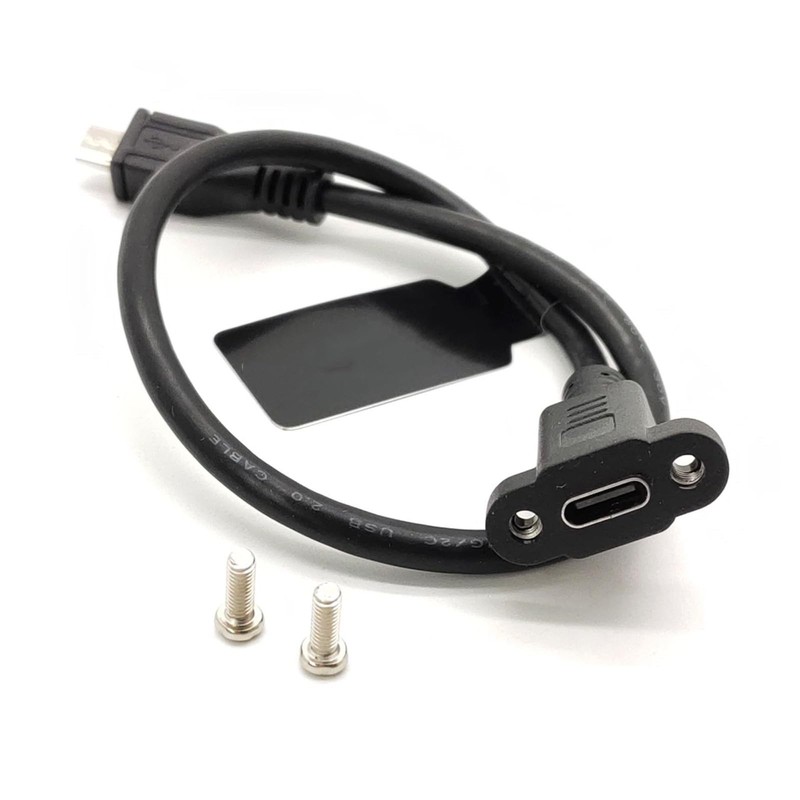 30cm MicroB To USB 3.1 TypeC Female Panel Mount Screw Locking Cable Cord gallery