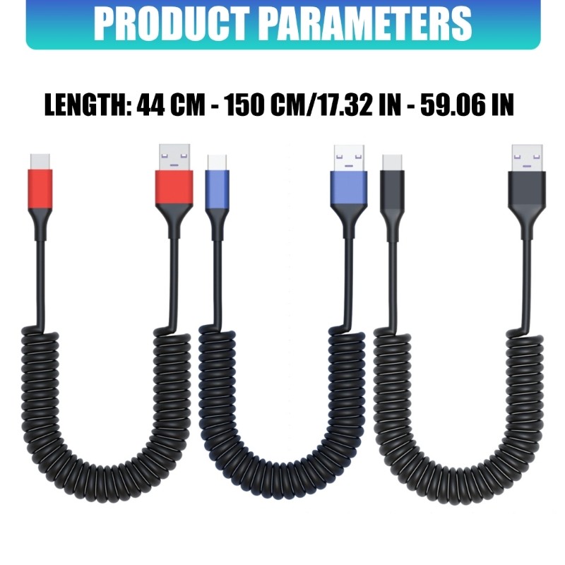 Coiled Type C Data Cable With Quick Charge Function Ideal For Travel Office And gallery