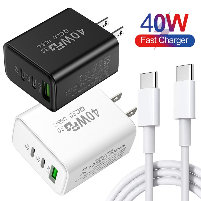 40W Fast Charging USB Type C Charger & Cable For iPhone Samsung Google Motorola gallery