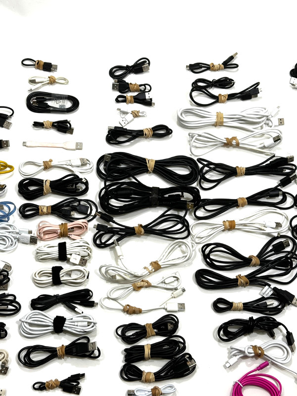 Huge Lot of 120+ Mixed USB Cables Micro USB Mini USB Charging Data Cords gallery