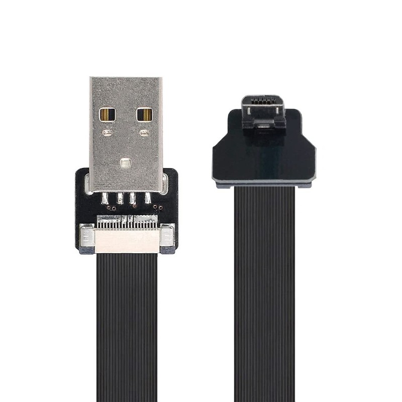 Micro USB Flat Cable USB 2.0 Male to Micro USB Male 90 Degree UP Angled Ribbo... gallery
