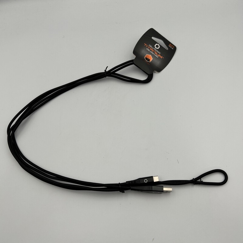NWT – CELLTRONIX Titanium Xtra Long Cable USB Type C Black 8 feet