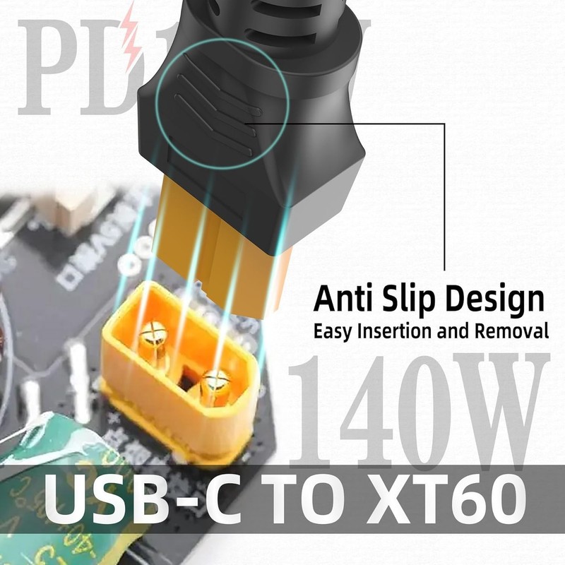 USB C to XT60 Power Cable 140W Fast Charging 6.6FT RC Drone Battery gallery