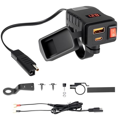 Motorcycle USB Charger with USB-C and USB-A Ports, 61-Inch Extra-Long IP66 gallery