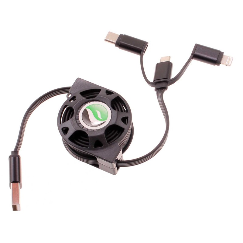 For Galaxy Tab S7/S9/FE/Plus Retractable USB Cable Charger Power Cord 3-in-1
