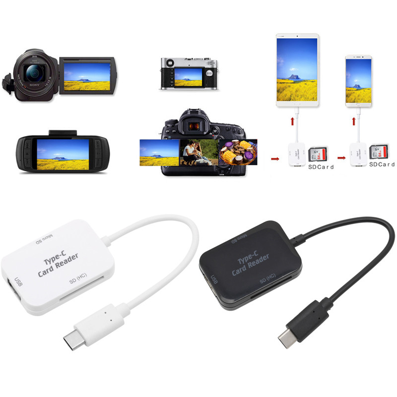 USB3.1 Type-C Card Reader SD MicroSD TF OTG Combo HUB For Motorola Moto G100 G50 gallery
