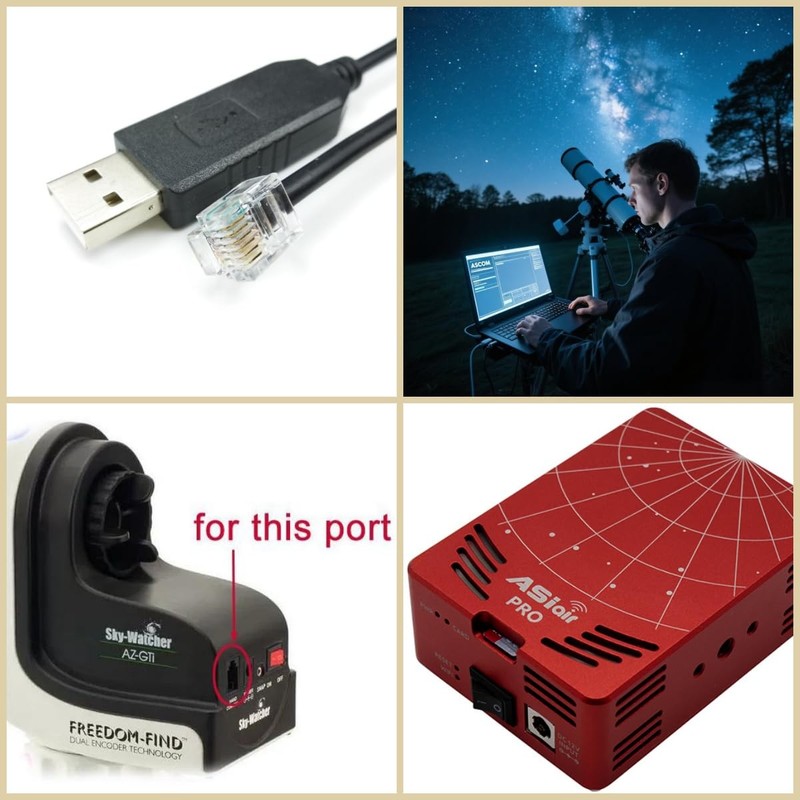 RJ12 Control Cable for Skywatcher AZ-GTI and AZ-GTE, for Computerized Alt-Az ... gallery