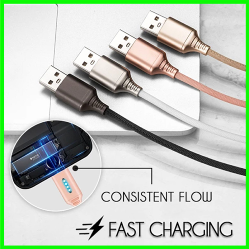 Auto Cut-Off Fast Charging Nylon Cable,Auto Disconnect Nylon Braided Sync Charge gallery