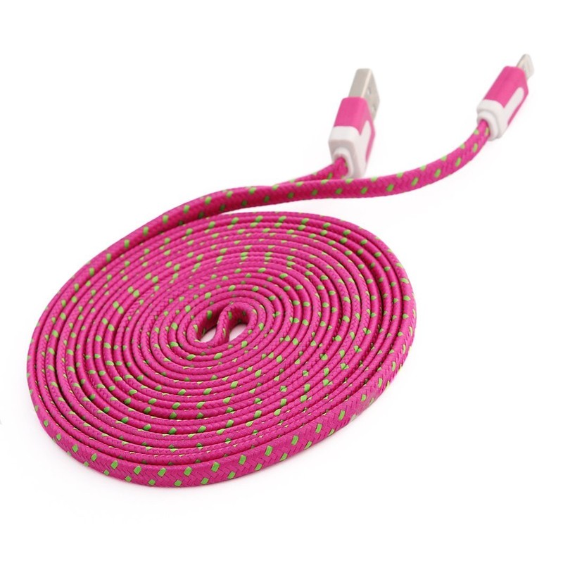 10FT Fabric Braided flat Data Sync Power Charger Cable FOR iPhone 7 6 plus 5s 5c gallery