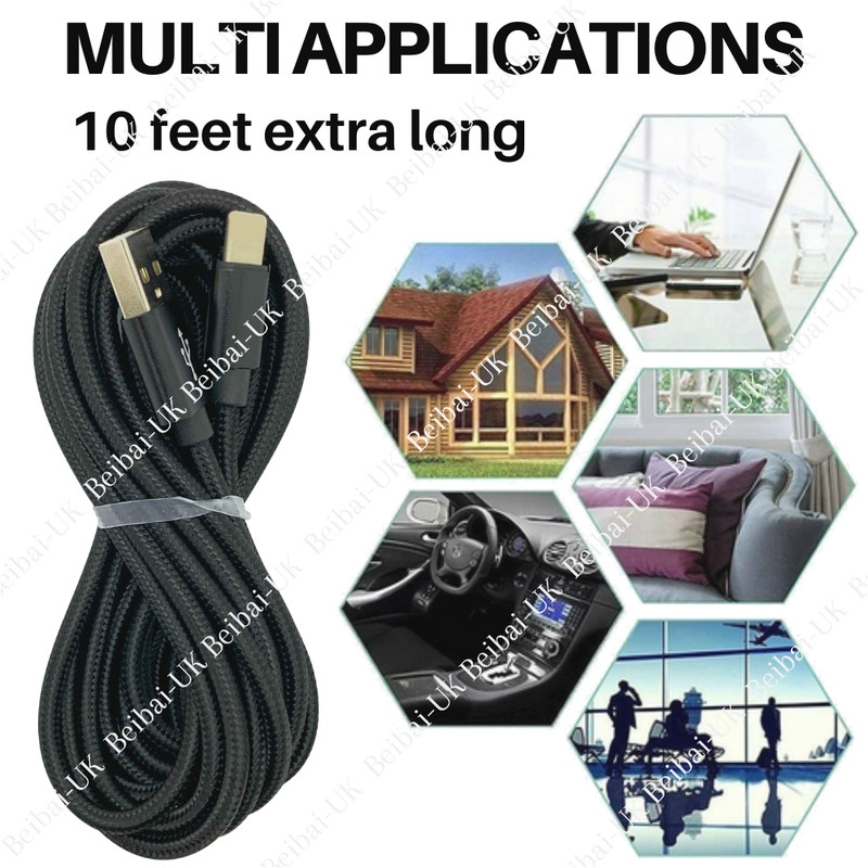 5Pack 10Ft Braided USB Charging Cable Lot For iPhone 12 11 8 7 Plus Charger Cord gallery