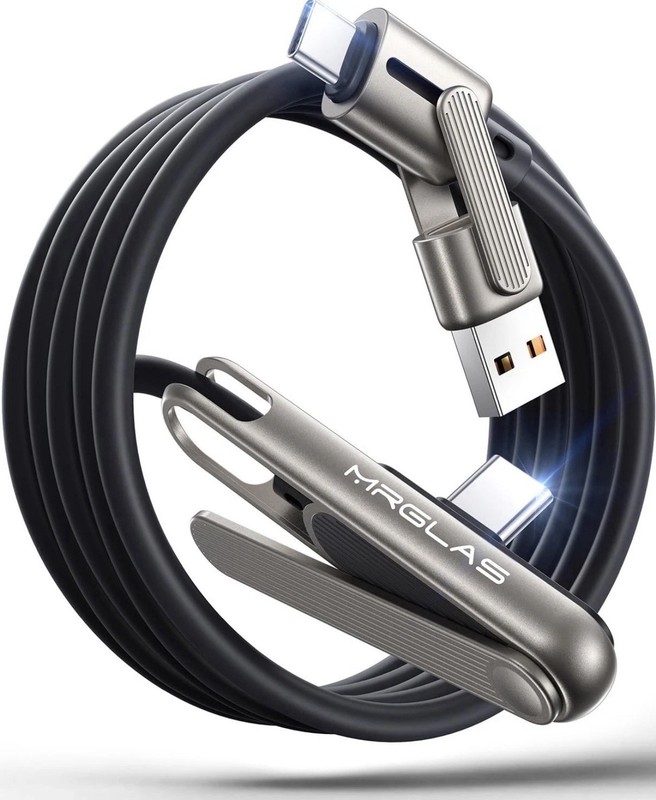 3-in-1 240W Invisible Stand Fast Charging Cable, 240W Chubby USB A/C to USB C...