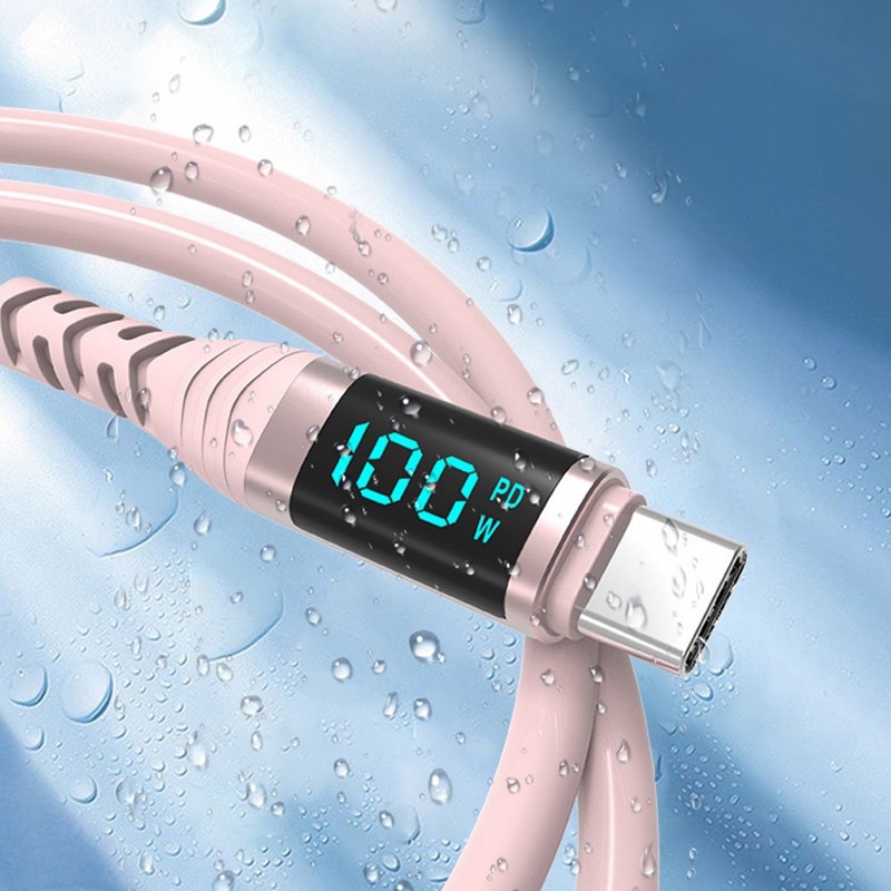 100W Fast Dual Type-C Zinc Alloy Silicone Data Cable for Mobile Phones Laptops gallery